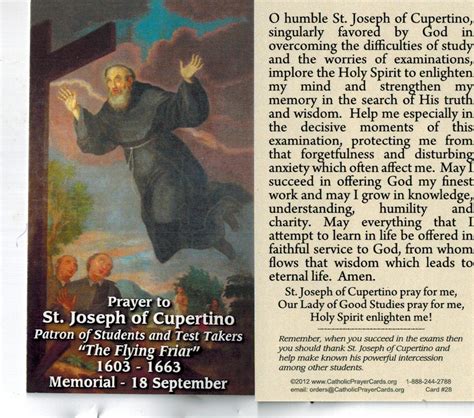 prayer to st joseph of cupertino
